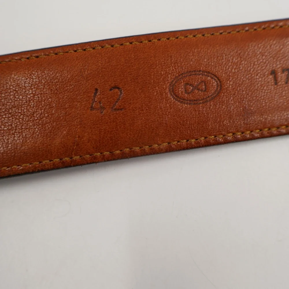 Trafalgar Cortina Belt Mens 42 Burgundy Handmade Leather Brass Buckle USA
